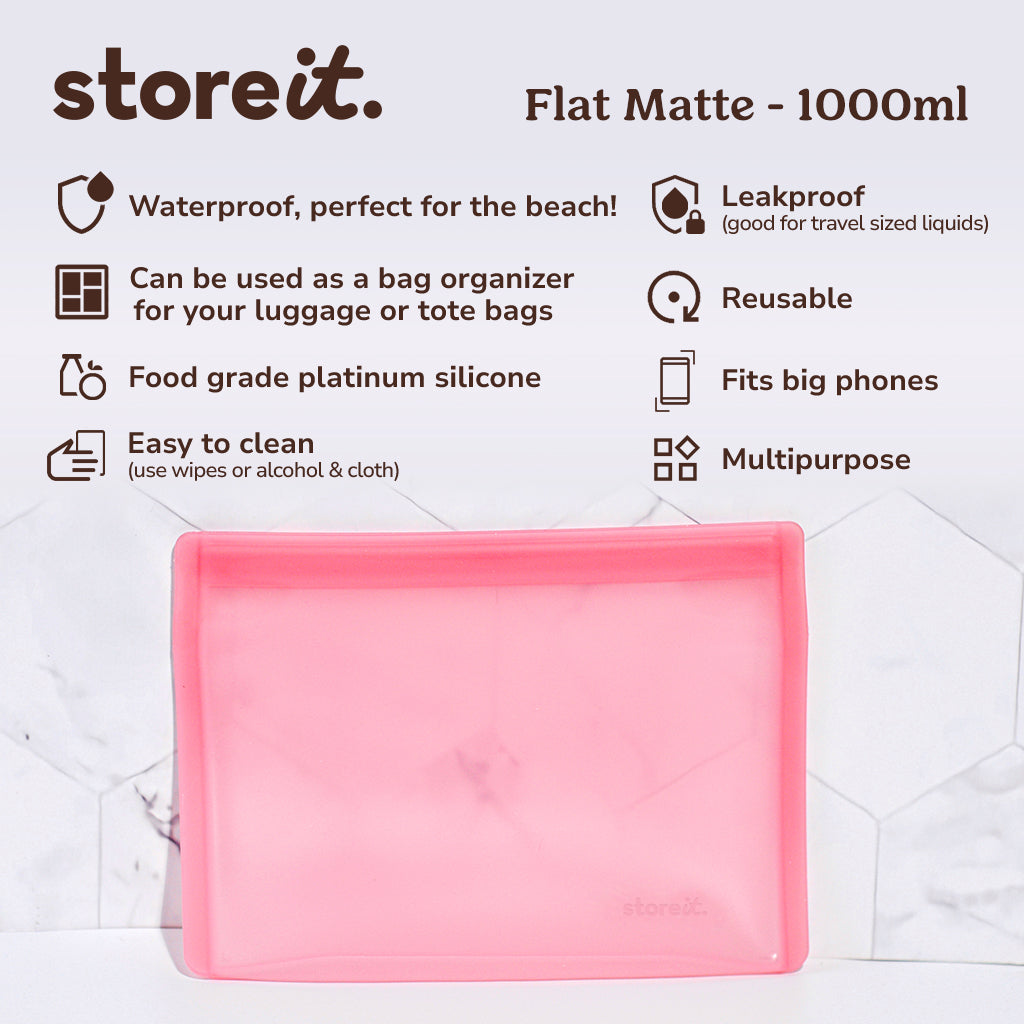 Flat Matte Silicone Bag 1000ml - Caramel
