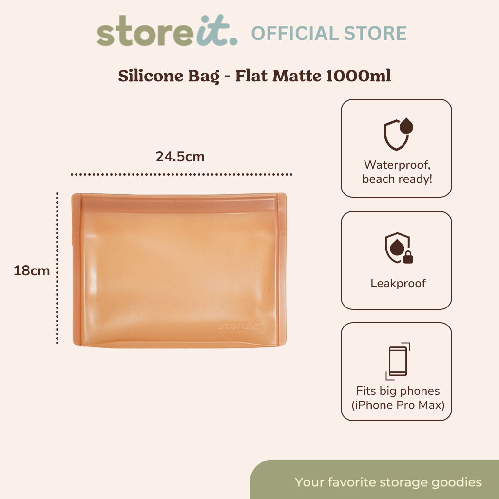 Flat Matte Silicone Bag 1000ml - Caramel
