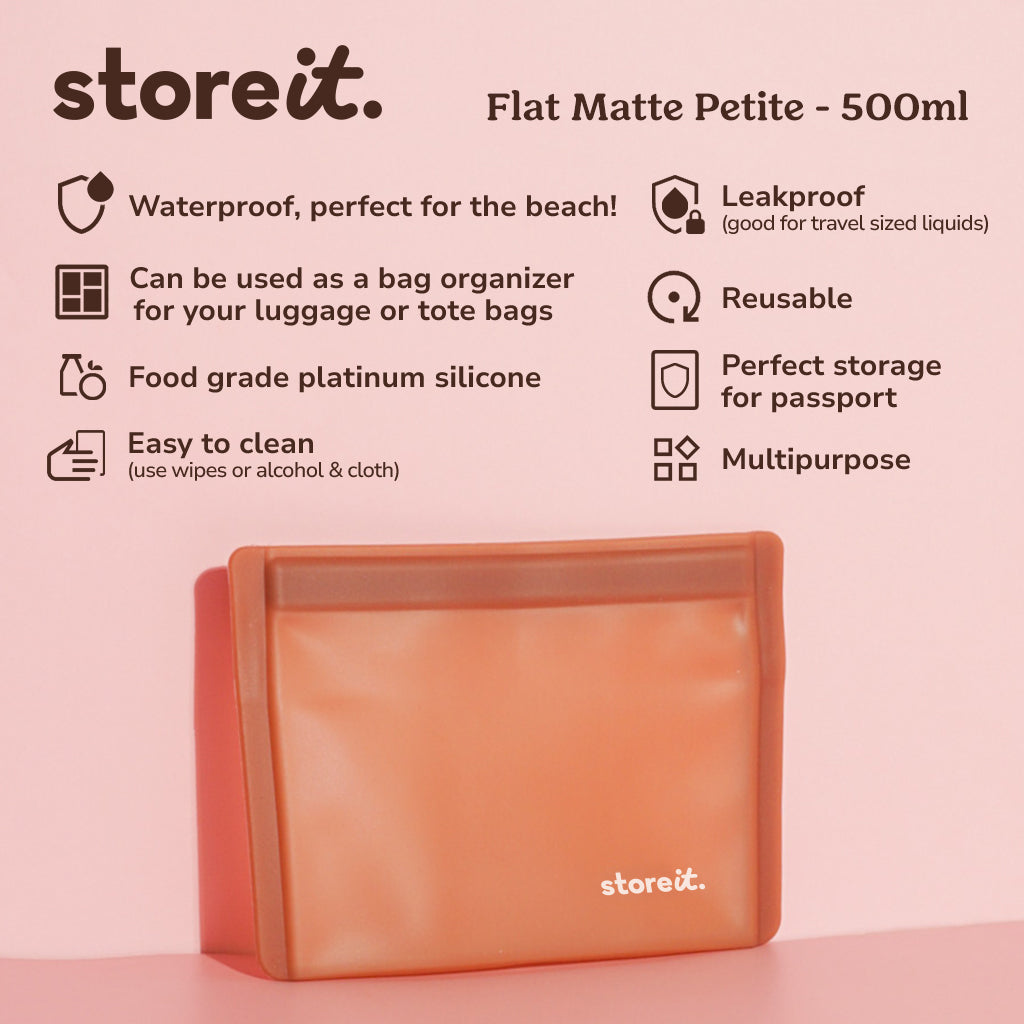 Flat Matte Petite 500ml Silicone Pouch - Lavender