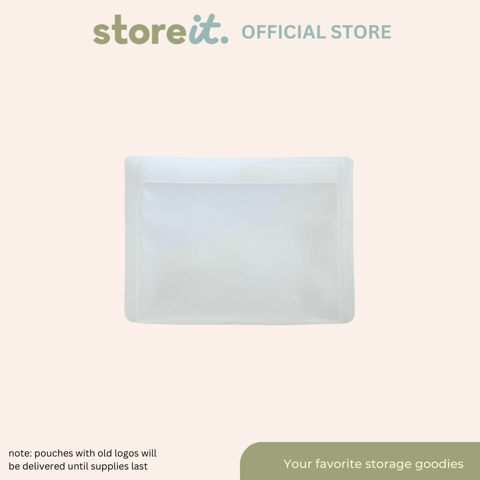 Flat Matte Petite 500ml Silicone Pouch - Coco White