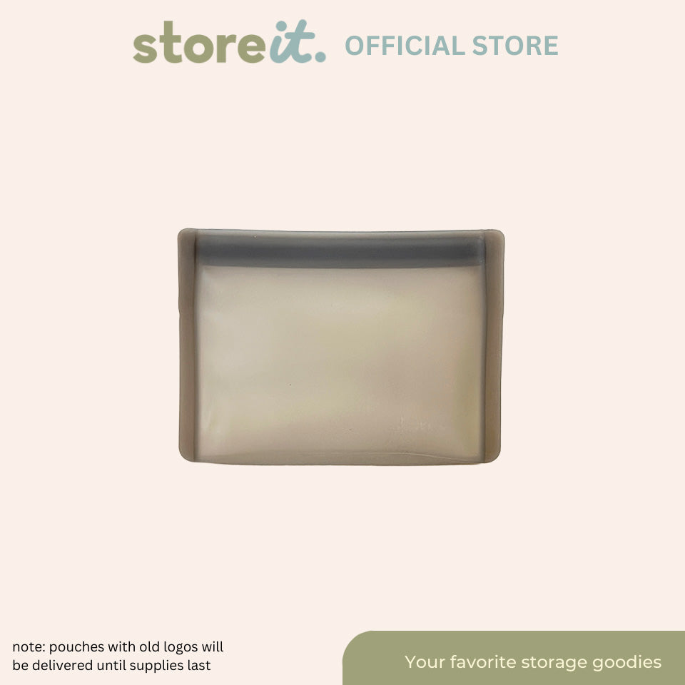 Flat Matte Petite 500ml Silicone Pouch - Light Grey