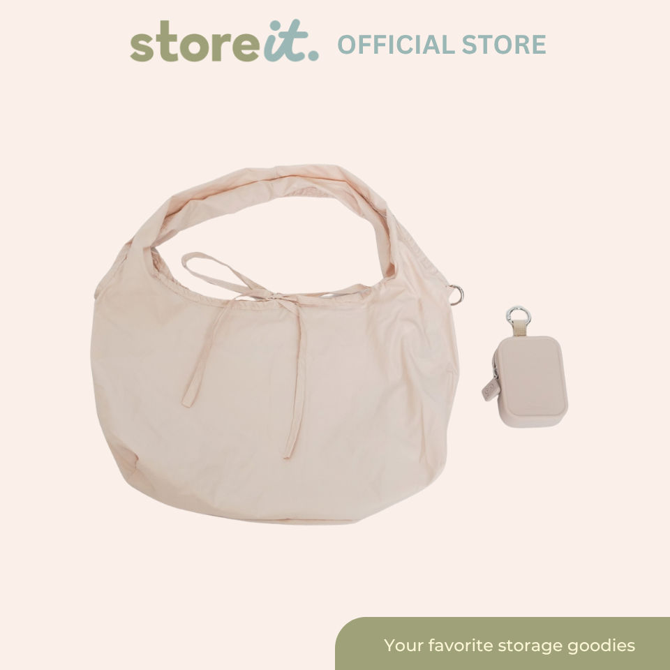 Store It Pocket Pod (Silicone Keychain + Mini Tote) - Taupe Beige
