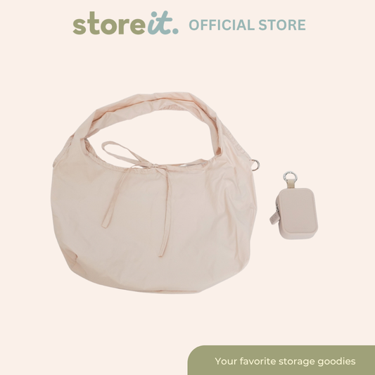 Store It Pocket Pod (Silicone Keychain + Mini Tote) - Taupe Beige