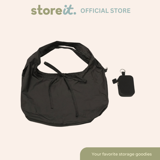 Store It Pocket Pod (Silicone Keychain + Mini Tote) - Jet Black
