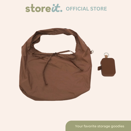 Store It Pocket Pod (Silicone Keychain + Mini Tote) - Espresso Brown