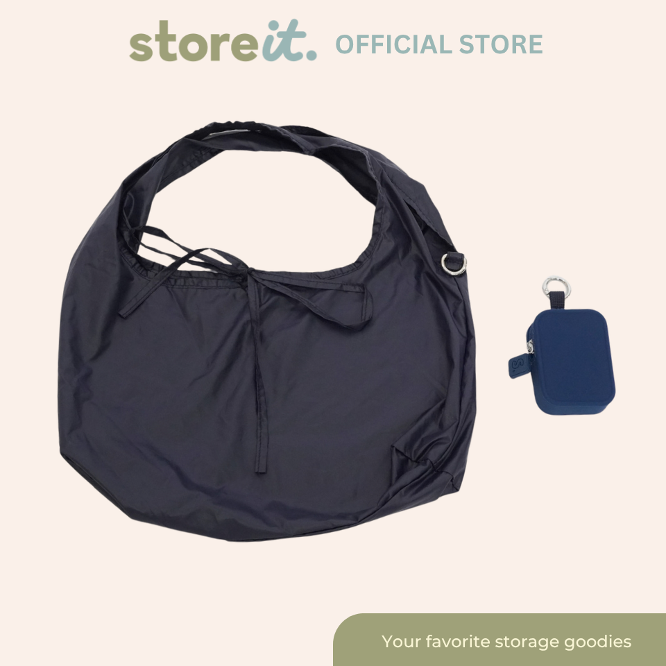 Store It Pocket Pod (Silicone Keychain + Mini Tote) - Denim Blue