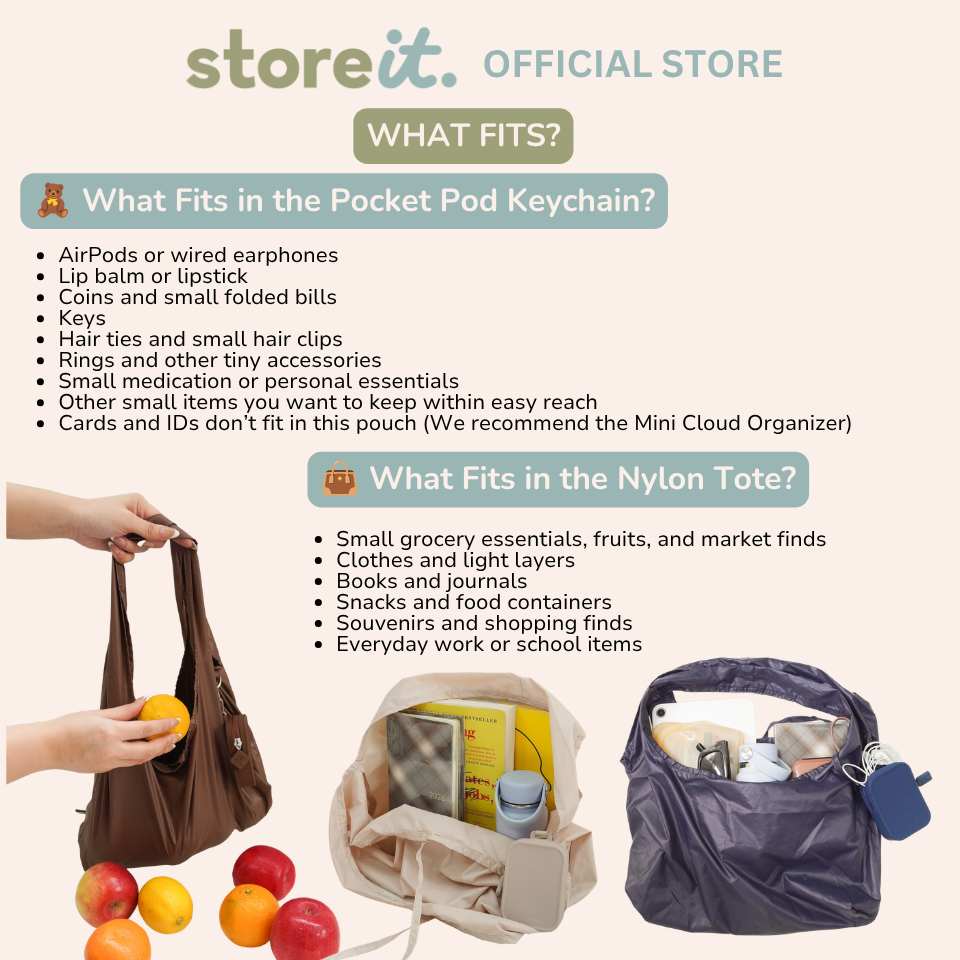 Store It Pocket Pod (Silicone Keychain + Mini Tote) - Jet Black
