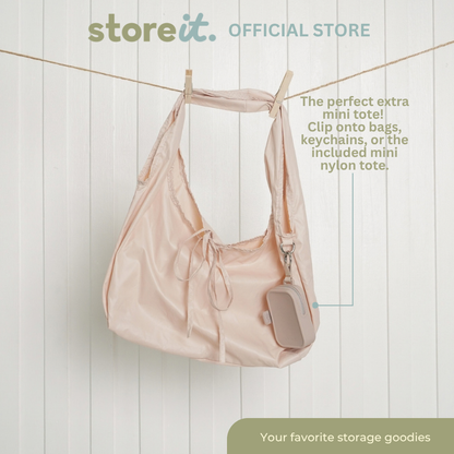 Store It Pocket Pod (Silicone Keychain + Mini Tote) - Taupe Beige