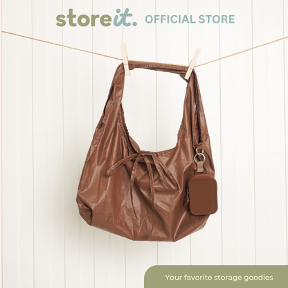 Store It Pocket Pod (Silicone Keychain + Mini Tote) - Espresso Brown