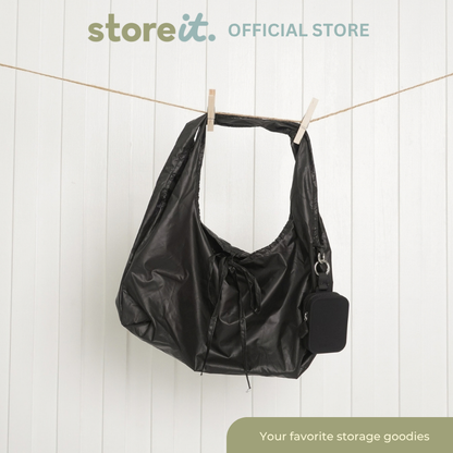 Store It Pocket Pod (Silicone Keychain + Mini Tote) - Jet Black