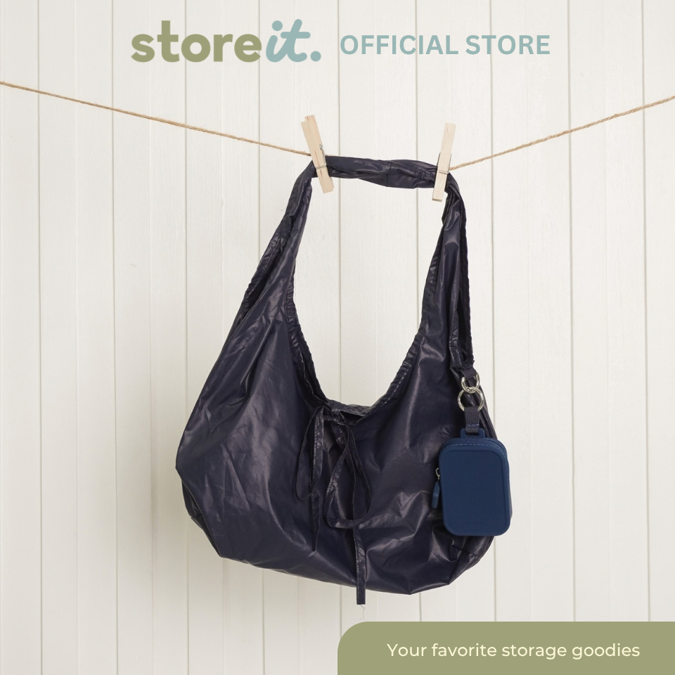 Store It Pocket Pod (Silicone Keychain + Mini Tote) - Denim Blue