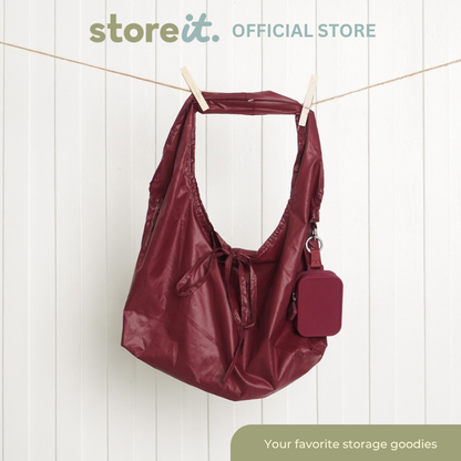 Store It Pocket Pod (Silicone Keychain + Mini Tote) - Burgundy Red