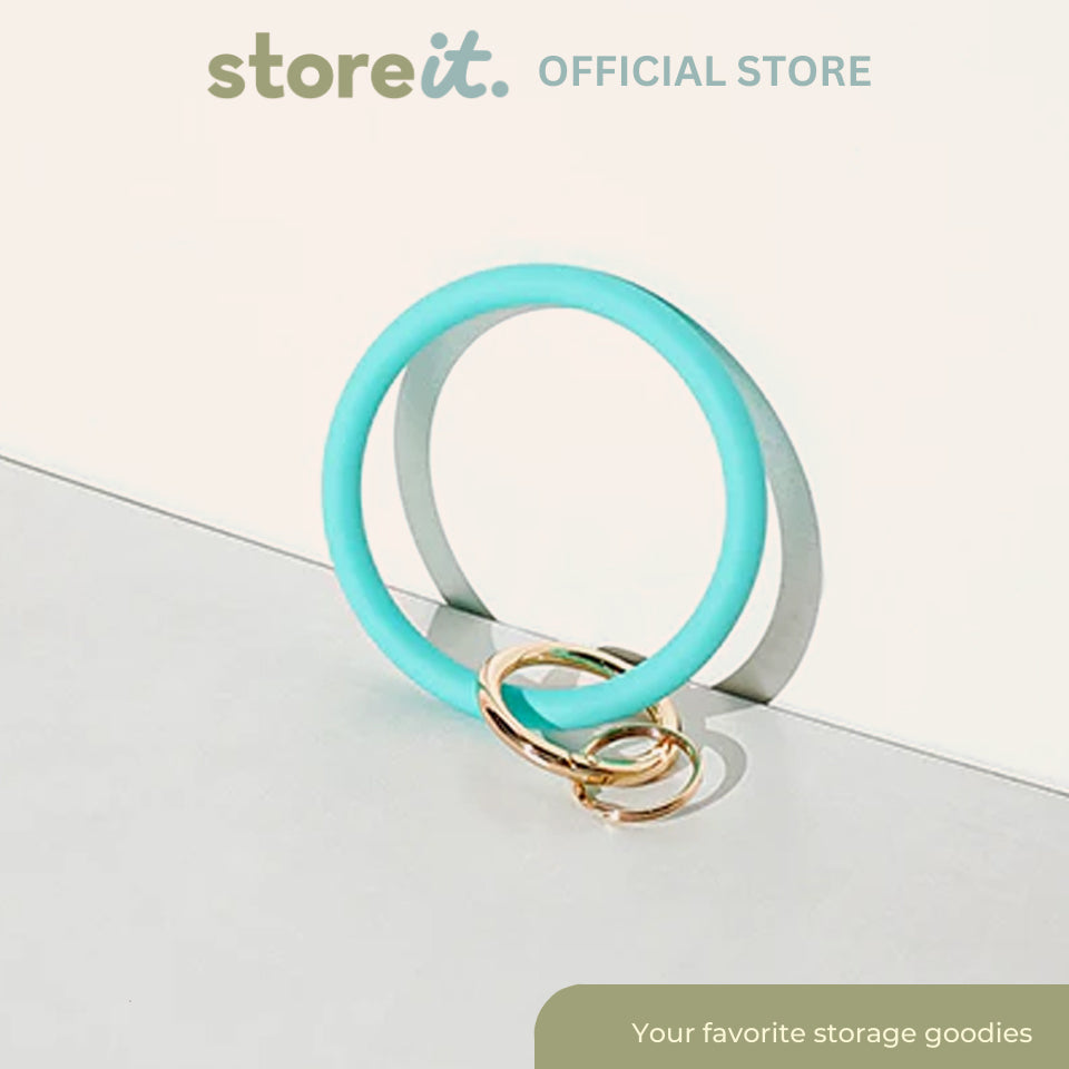 Silicone Wristlet Keychain - Plain Aqua