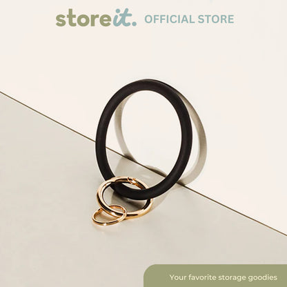 Silicone Wristlet Keychain - Plain Black