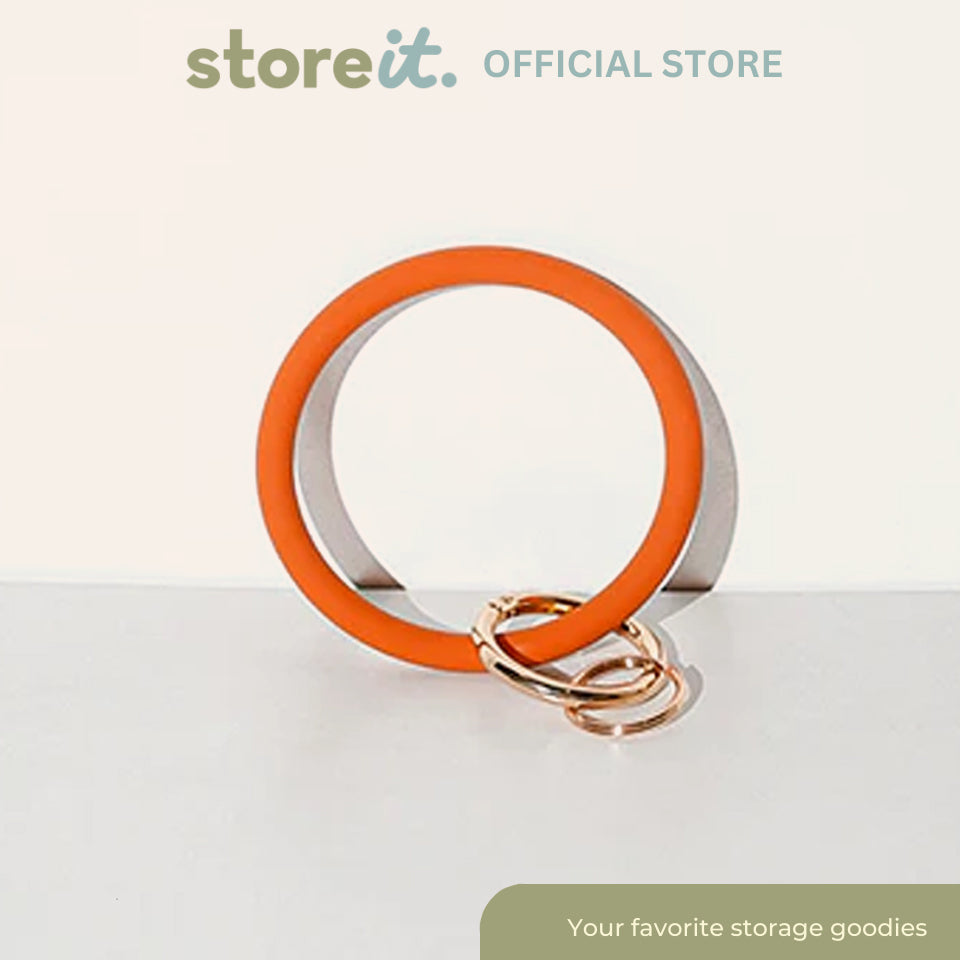 Silicone Wristlet Keychain - Plain Orange
