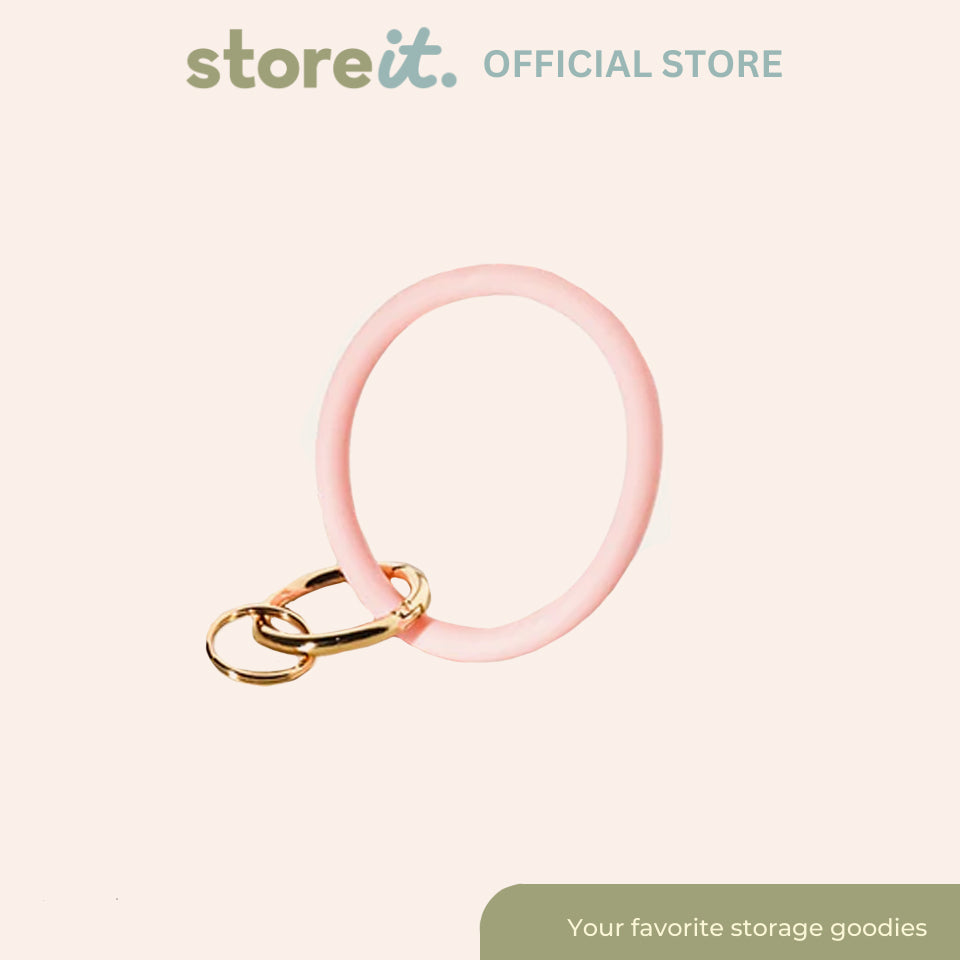 Silicone Wristlet Keychain - Plain Pink