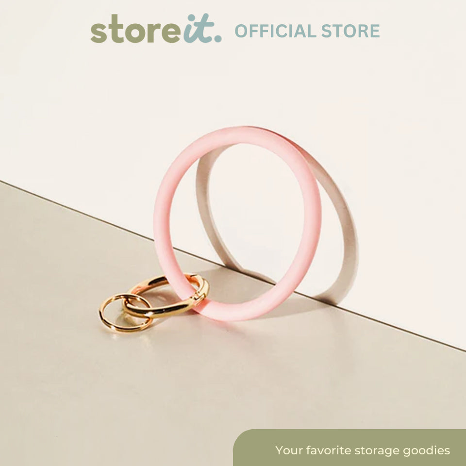 Silicone Wristlet Keychain - Plain Pink