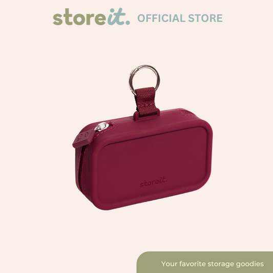 Mini Cloud Organizer Keychain - Burgundy Red