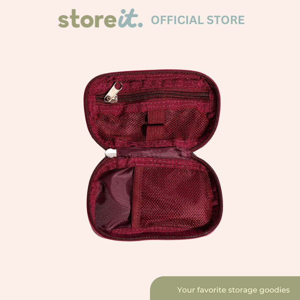 Mini Cloud Organizer Keychain - Burgundy Red