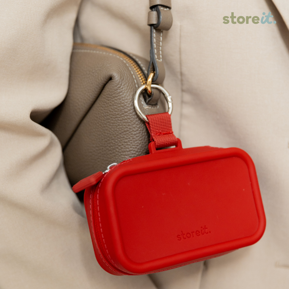 Mini Cloud Organizer Keychain - Crimson Red