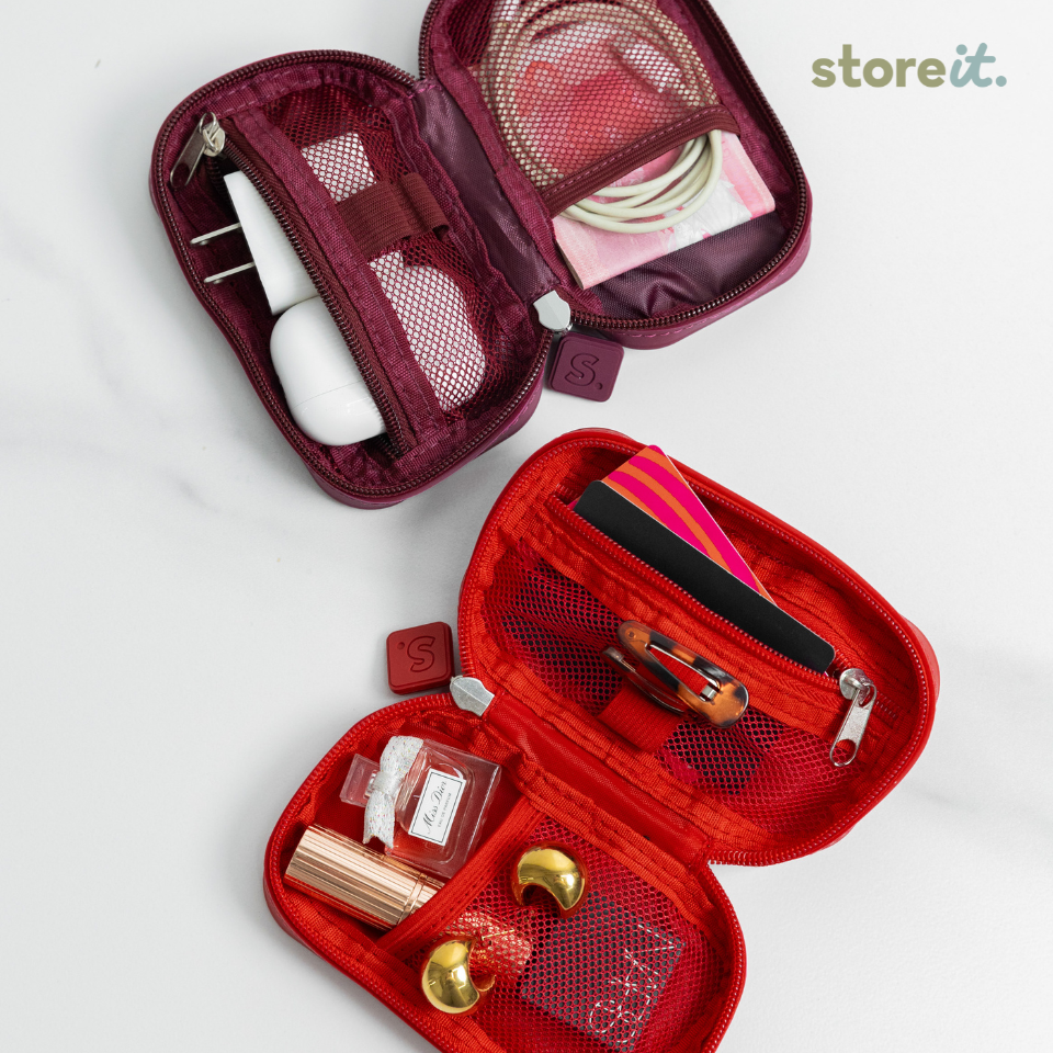 Mini Cloud Organizer Keychain - Burgundy Red